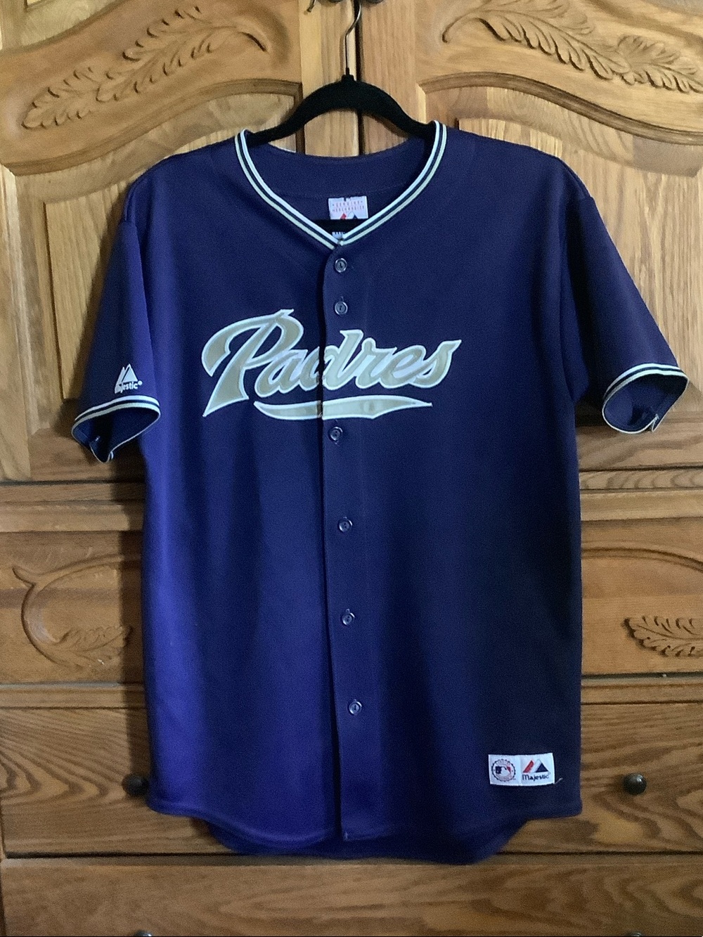 Majestic Padres Navy Button Front Jersey
